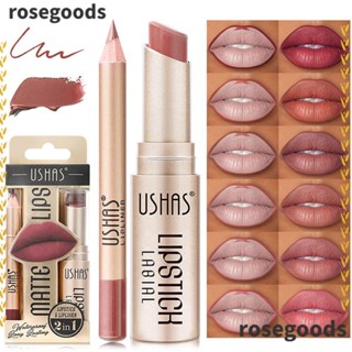 Rosegoods1 ลิปสติก เนื้อแมตต์ ไม่เหนียวเหนอะหนะ กันน้ํา ลิปไลเนอร์ ปากกาออกแบบ เครื่องมือแต่งหน้า ชุดคอนทัวร์ ผู้หญิง ความงาม