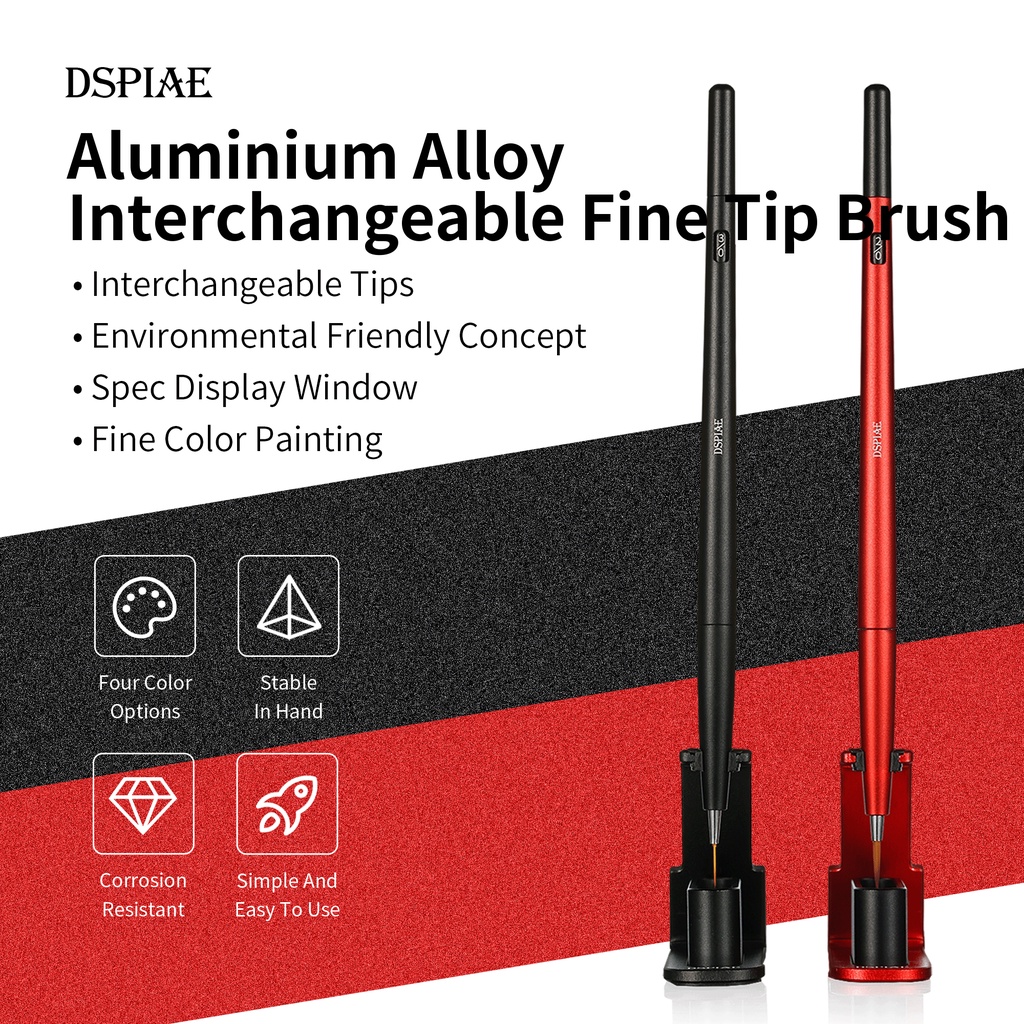 Dspiae AT-FB แปรงอลูมิเนียมอัลลอย เปลี่ยนหัวได้ สําหรับทําโมเดลกันดั้ม DIY