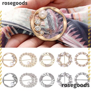 Rosegoods1 4 ชิ้น หัวเข็มขัดผ้าพันคอ เครื่องประดับแฟชั่น เข็มกลัดผ้าไหม ผ้าคลุมไหล่ หัวเข็มขัด