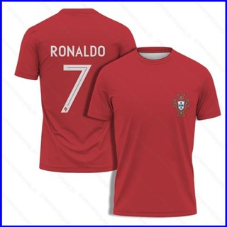 เสื้อกีฬาแขนสั้น ลายทีมชาติฟุตบอลโปรตุเกส GP1 Cristiano Ronaldo พลัสไซซ์ CR7 PG1 เหมาะกับของขวัญ สไตล์ยุโรป สําหรับผู้ชาย และผู้หญิง