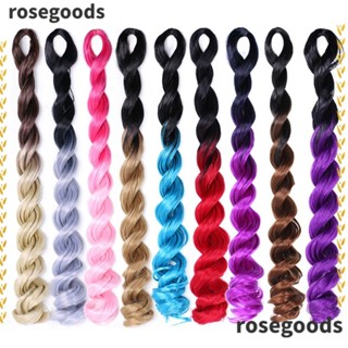 Rosegoods1 ผมปลอมถักเปีย แฟชั่น หลากสี ผมคลื่นใหญ่