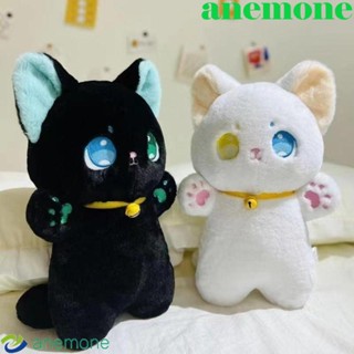 Anemone หมอนตุ๊กตานุ่ม รูปการ์ตูนแมว สีขาวดํา 25 ซม. ของขวัญวันเกิด สําหรับเพื่อน แมว
