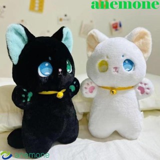 Anemone หมอนตุ๊กตานุ่ม รูปการ์ตูนแมว สีขาวดํา 25 ซม. ของขวัญวันเกิด สําหรับเพื่อน แมว