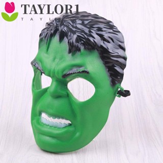 Taylor1 Hulk หน้ากากพลาสติก สีเขียว พร้อมสายคล้อง ปรับได้ หน้ากากคอสเพลย์ อนิเมะ หน้ากากฮาโลวีน ตกแต่ง