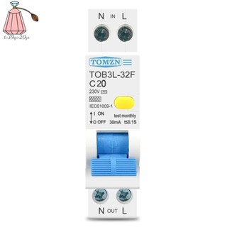 Tomzn เบรกเกอร์วงจรอัตโนมัติ 18 มม. 230V RCBO 1P+N 6KA ป้องกันการรั่วไหล