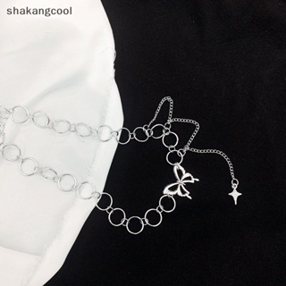 Shakangcool สร้อยคอโช้กเกอร์ จี้ผีเสื้อ เรขาคณิต สีเงิน เครื่องประดับ สําหรับผู้หญิง ของขวัญ SGL