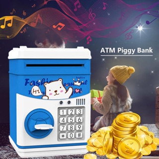 Piggy Bank Safe Money Box Bank Electronic Key Open Lock ATM Cash Coin Kids Gift