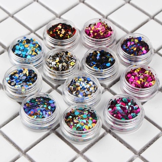 1 Box Nail Art Sequins UV Gel Colorful Shiny Round Tips Clearance sale