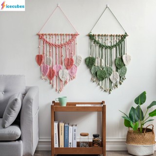 Diy Feather Leaf Tapestry วัสดุชุดอุปกรณ์ครบชุด Creative Room แขวนผนังตกแต่งโบฮีเมียน ICECUBE