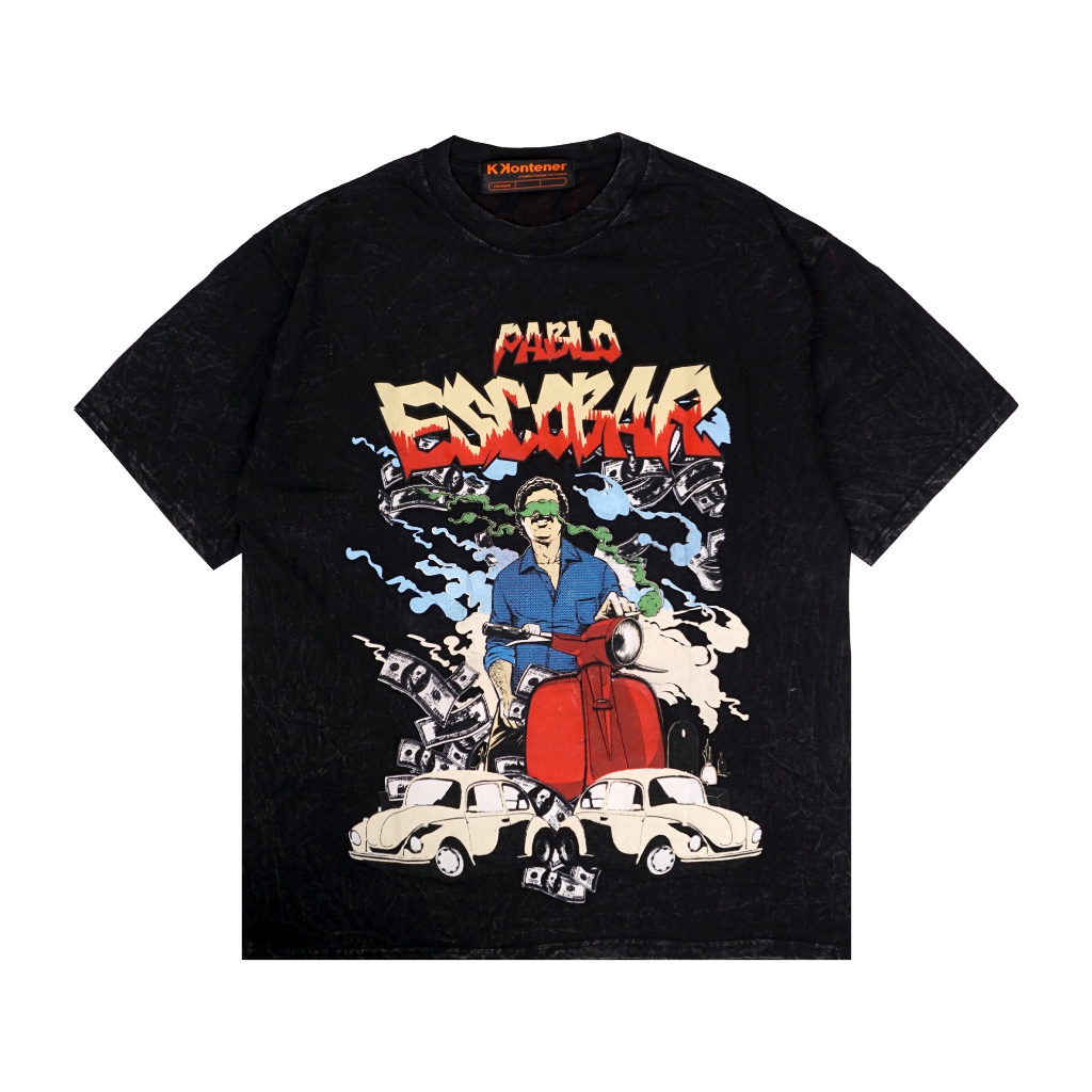 Kkontener PABLO ESCOBAR RIDER OVERSIZE TSHIRT WASHING