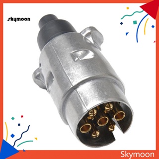 Skym* อะแดปเตอร์ปลั๊กเชื่อมต่อ อลูมิเนียมอัลลอย 12V 7 Pin สําหรับรถพ่วง รถบรรทุก