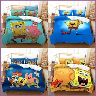 Sq2 SpongeBob 3in1 ชุดเครื่องนอน ผ้าปูที่นอน ผ้าห่ม ห้องนอน ซักทําความสะอาดได้ สะดวกสบาย