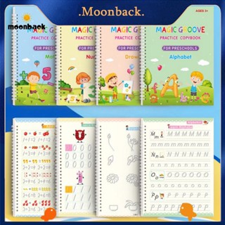 &lt;moonback&gt; หนังสือคัดลอกตัวอักษร สองด้าน ใช้ซ้ําได้ 1 ชุด