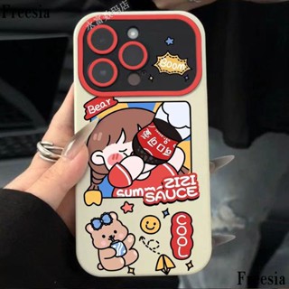 เคสโทรศัพท์มือถือนิ่ม ลายเด็กผู้หญิง Cola สําหรับ Iphone Apple 14pro 13pro 12 7p 11 max Q8SI