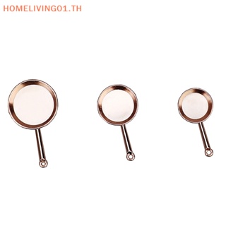 Onehome หม้อทอดโลหะ ขนาดเล็ก 1:12 สําหรับตกแต่งบ้านตุ๊กตา 1 ชุด