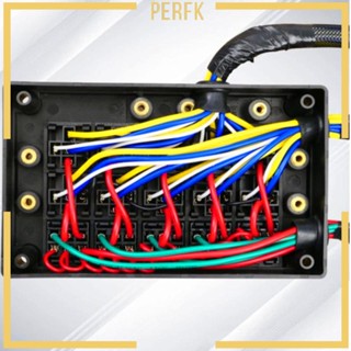 [Perfk] ฟิวส์ 12V กันน้ํา 15 ช่อง พร้อมฝาครอบป้องกัน 10 ช่องรีเลย์ สําหรับ SUV รถบรรทุก รถพ่วง SUV