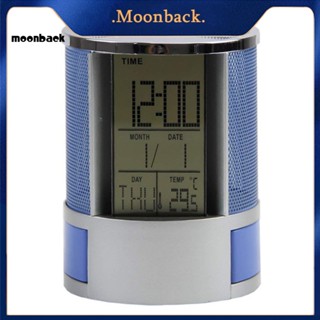 &lt;moonback&gt; นาฬิกาปลุก หน้าจอ LCD แสดงอุณหภูมิ ปากกา ดินสอ จัดระเบียบโต๊ะทํางาน สําหรับสํานักงาน