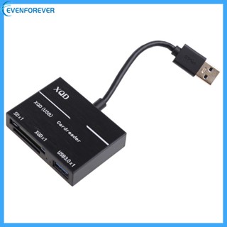 Ev เครื่องอ่านการ์ด USB 3 0 2in1 ความเร็วสูง พร้อมการ์ด MS SD M2 Tf SSD 3xUSB สําหรับแล็ปท็อป