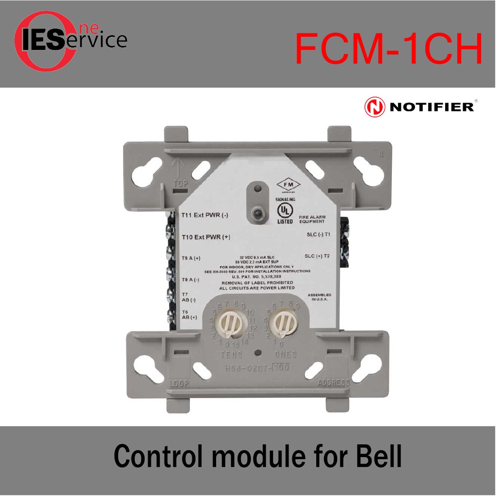 Fire alarm อุปกรณ์ส่งสัญญาณไฟอลาม Control module for Bell  รุ่น FCM-1CH ยี่ห้อ Notifier มาตรฐาน UL