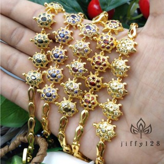 THAIJY15  K223 สร้อยข้อมือเต่านพเก้า งานไมครอน ใส่อาบน้ำได้