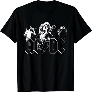 เสื้อยืดแขนสั้นเสื้อวง ACDC เสื้อยืดแฟชั่นวินเทจ90 เสื้อวงร็อค ACDC ผ้าฝ้ายแท้ oversize เสื้อยืดคอกลมผ้าฝ้าย  พร้อมส่งS-