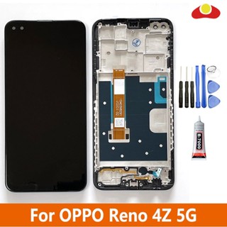 ของแท้ กรอบหน้าจอ LCD 6.57 นิ้ว พร้อมแผงดิจิไทเซอร์สัมผัส สําหรับ Oppo Reno4 Z 5G Reno 4 Z CPH2065