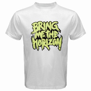 เสื้อยืดแขนสั้นใหม่ BMTH นำ ME The HORIZON ROCK Band โลโก้บุรุษเสื้อยืดสีขาวขนาด S ถึง 3XLS-5XL