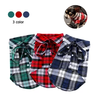 เสื้อเชิ้ต ผ้าฝ้าย ลายสก๊อต สไตล์อังกฤษ สําหรับสัตว์เลี้ยง สุนัข