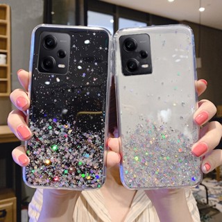 เคสโทรศัพท์มือถือ TPU นิ่ม แบบใส กันกระแทก ลายกลิตเตอร์ สีชมพู สําหรับ Xiaomi MI Redmi Note 12 Pro+ note12 12Pro plus Pro speed POCO X5Pro pocoX5 X5 2023