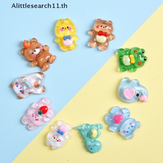 Alittlesearch11 ฟิกเกอร์เรซิ่น รูปการ์ตูนสัตว์ ด้านหลังแบน สําหรับตกแต่งสมุดภาพ เครื่องประดับ DIY 10 ชิ้น