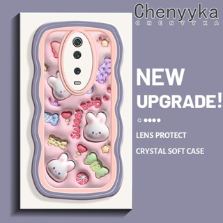 เคสโทรศัพท์มือถือแบบนิ่ม ใส กันกระแทก ลายการ์ตูนกระต่าย 3D หลากสี สําหรับ Xiaomi 9T Pro Redmi K20 Pro