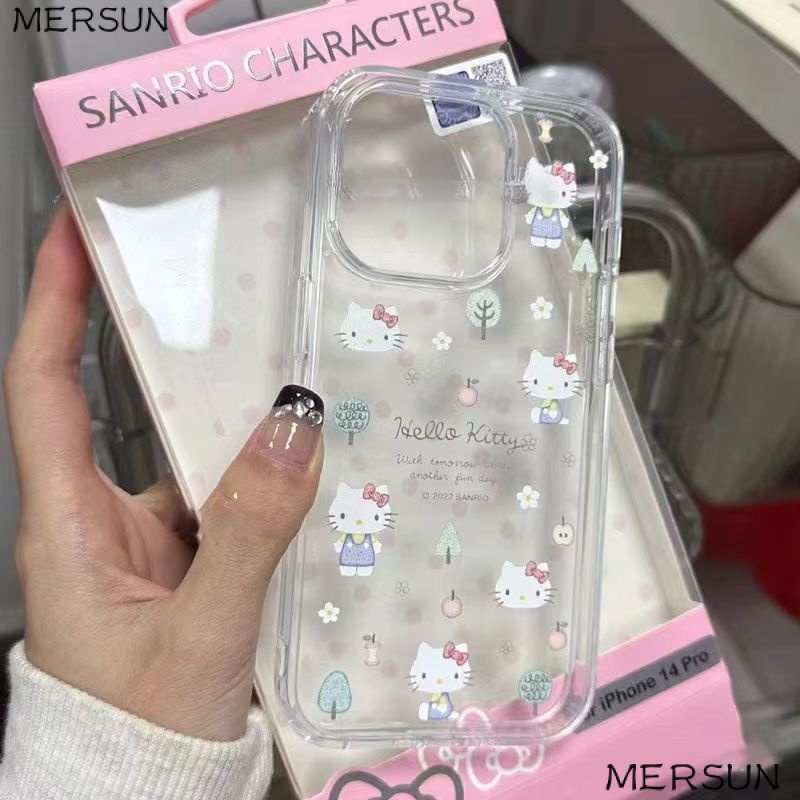 เคสโทรศัพท์มือถือ แบบนิ่ม ลายการ์ตูนคิตตี้ สําหรับ Iphone 14promax 7 11xsmax 12 13xr