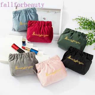 Fallforbeauty กระเป๋าเครื่องสําอาง ผ้ากํามะหยี่ แบบนิ่ม แบบพกพา หลากสี สําหรับเด็กผู้หญิง