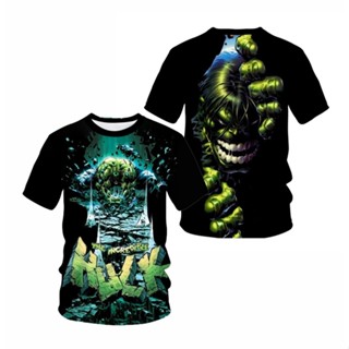 เสื้อยืด พิมพ์ลาย Hulk 3 มิติ แบบแห้งเร็ว สไตล์ฮิปฮอป แฟชั่นฤดูร้อน สําหรับเด็กผู้ชาย และผู้หญิง