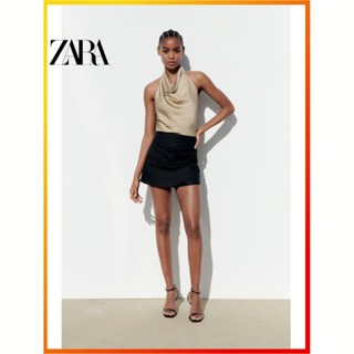 Zara ใหม่ เสื้อท็อปส์ ผ้าไหม คล้องคอ สําหรับผู้หญิง 2640897 737