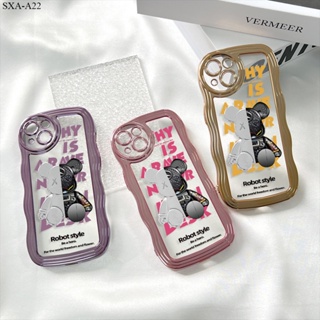 Samsung Galaxy A22 A23 A32 A33 A53 A73 4G 5G เคสซัมซุง สำหรับ Case Cartoon Robot Plating Wavy เคส เคสโทรศัพท์ เคสมือถือ Full Cover Soft Phone Cases Casing