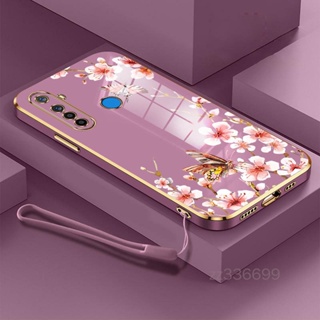 เคสโทรศัพท์มือถือ ซิลิโคน ลายผีเสื้อ พร้อมสายคล้อง สําหรับ Realme 3 3 pro 5 5i 6i C3