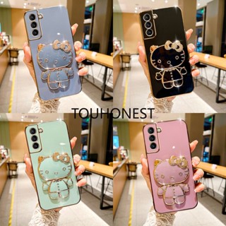 เคส Samsung Galaxy S21 FE เคส Samsung M31 M21 เคส Samsung M33 M51 Casing Samsung M30S Case Samsung J7 Prime J7 Pro Case Cute Anime Cartoon Vanity Mirror Hello Kitty Holder Phone Cover Case With Metal Sheet TK โทรศัพท์มือถือ ลายการ์ตูน น่ารัก พร้อมแผ่นโลหะ