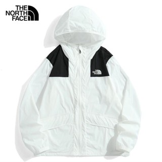 เสื้อโค้ทกันแดด มีฮู้ด แบบบาง ทรงหลวม ลาย The North Face แบบดั้งเดิม สําหรับผู้ชาย และผู้หญิง