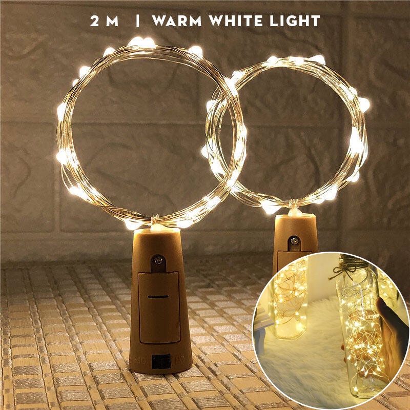 พร้อมจัดส่ง ไฟตกแต่ง 2M โคมไฟสวย ไฟไม้ก๊อก ขวดตกแต่ง LED ไฟตกแต่งห้อง สำหรับการตกแต่งงานปาร์ตี้