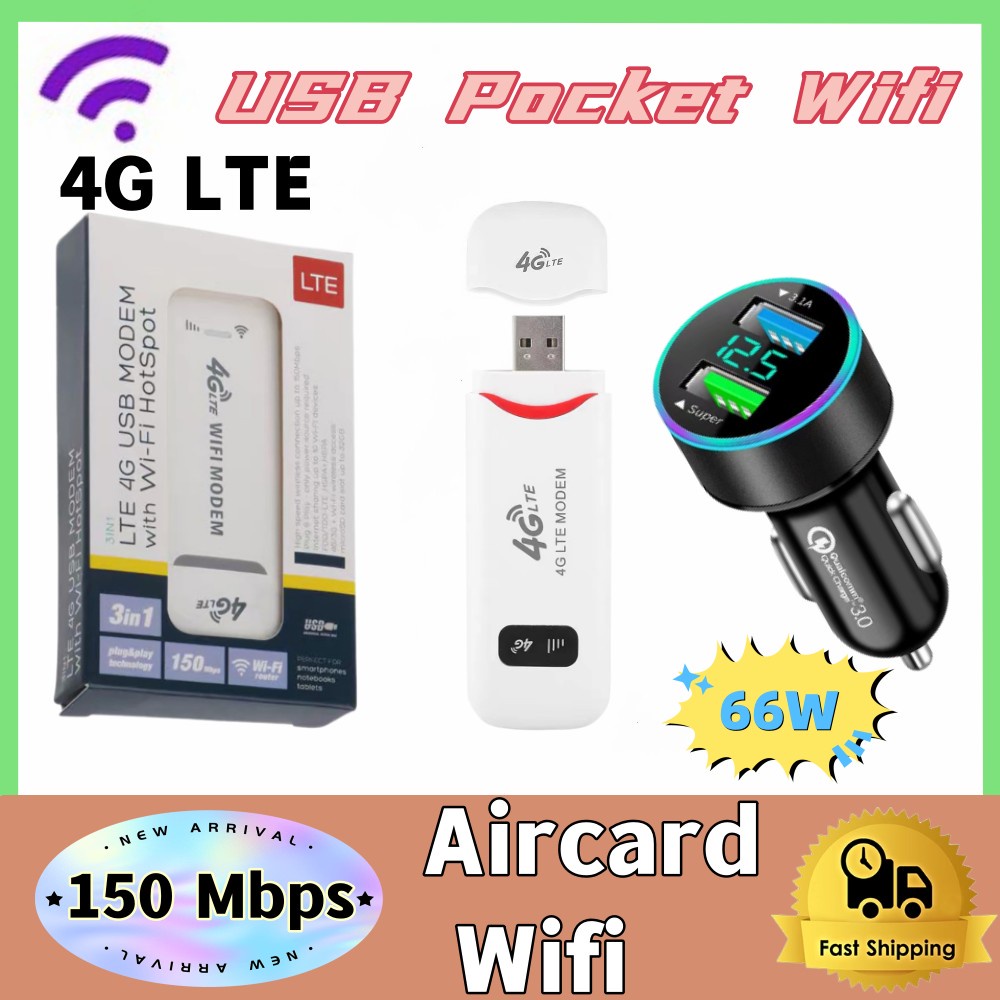 (พร้อมส่ง) Pocket Wifi Aircard Wifi Modwm 4G LTE 150 Mbps USB wifiพกพาแบบใส่ซิม Aircard โมเด็ม Wifi 