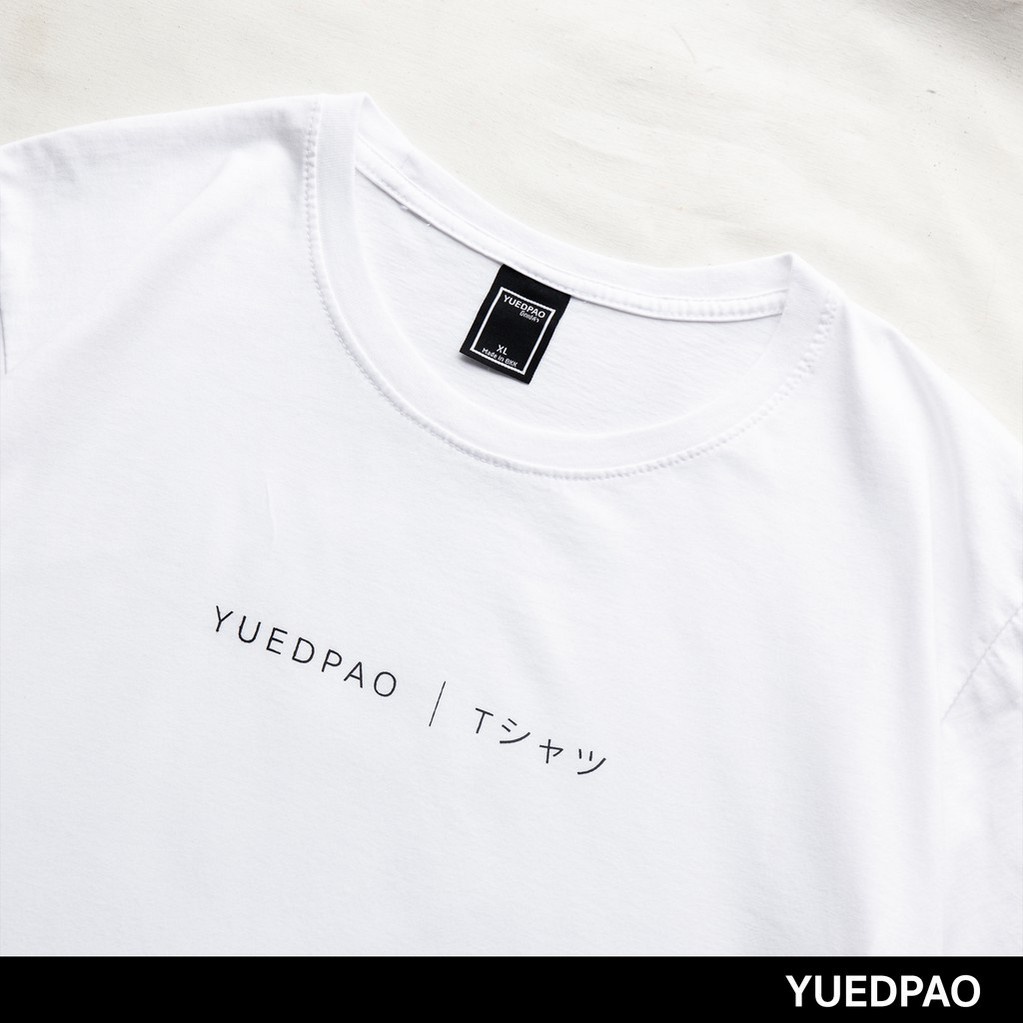 เสื้อยืดผู้ชาย เสื้อยืดผ้าคอตตอน Yuedpao [ Minimal Japan_สีขาว ] รับประกัน ไม่ย้วยมากกว่า 2 ปี ผ้านุ