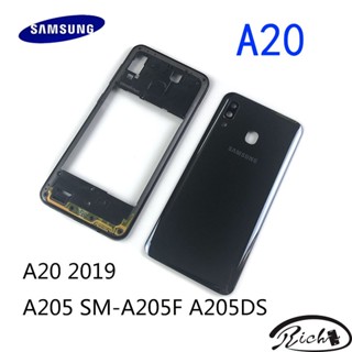 กรอบกลาง พร้อมฝาครอบแบตเตอรี่ และเลนส์กล้อง สําหรับ SAMSUNG Galaxy A20 2019 A205 SM-A205F A205DS