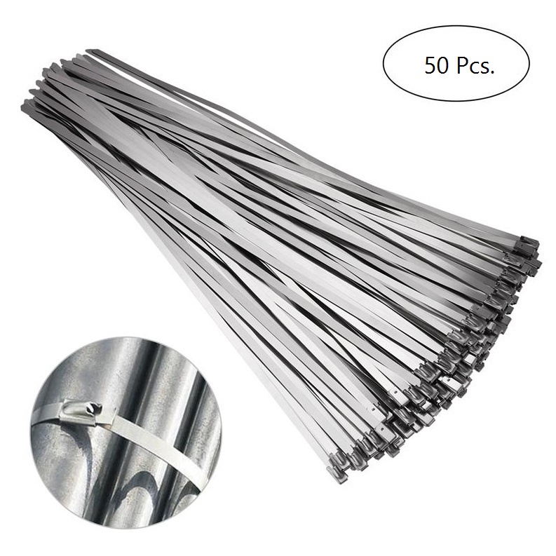 เคเบิ้ลไทร์ สแตนเลส ขนาด 6/8/10/12/14/16/20 นิ้ว Cable Tie สายรัดของ สายรัด สแตนเลส 304 (50เส้น/ถุง)