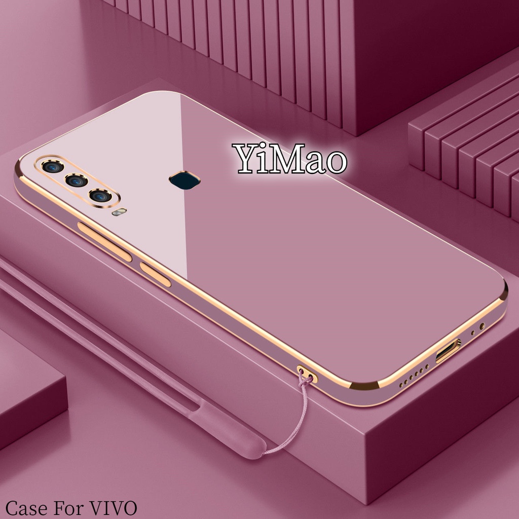 เคสโทรศัพท์มือถือ เคลือบเงา พร้อมสายคล้อง สําหรับ Vivo 1915 1916 V1928A 1814 1815 1933 1919 1915 190