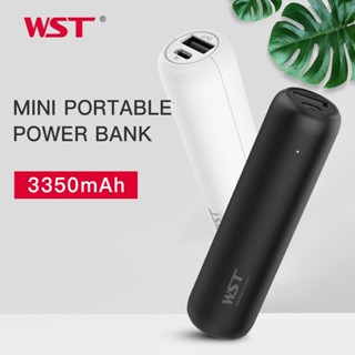 Wst พาวเวอร์แบงค์ ขนาดเล็ก 3350mAh พร้อมพอร์ต USB ชาร์จเร็ว สําหรับ iPhone Samsung Xiaomi