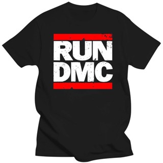 HOT QGเสื้อยืด พิมพ์ลายโลโก้ RUN DMC สไตล์คลาสสิก สําหรับผู้ชาย