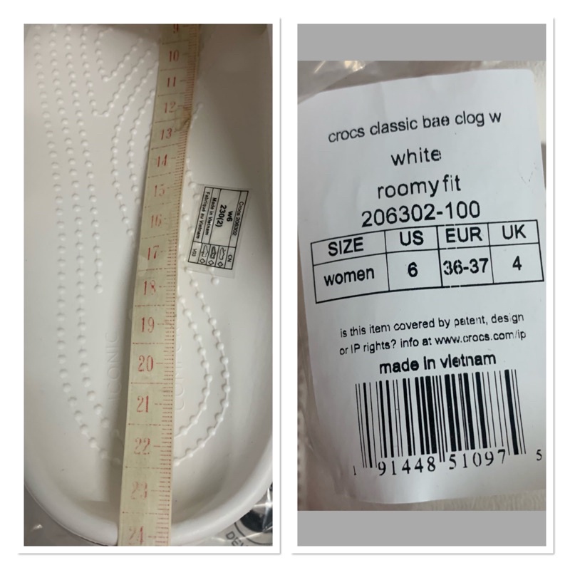 croc แท้ BAE Clog in bone รองเท้าไปทะเลผู้หญิง สไตล์คลาสสิก สําหรับผู้หญิง#206302