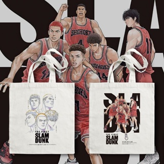 กระเป๋าสะพายไหล่ ผ้าแคนวาส ทรงโท้ท ขนาด A4 ลายการ์ตูน SLAM DUNK สไตล์ญี่ปุ่น