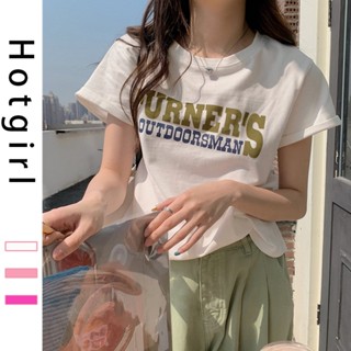 Hotgirl  พร้อมส่งจากกทม ✨เสื้อยืดแฟชั่น🌸Oversize เสื้อยืดคอกลมแขนสั้น  สไตล์เกาหลี ด้านบนพิมพ์จดหมาย เรียบง่ายและมีสไตล์